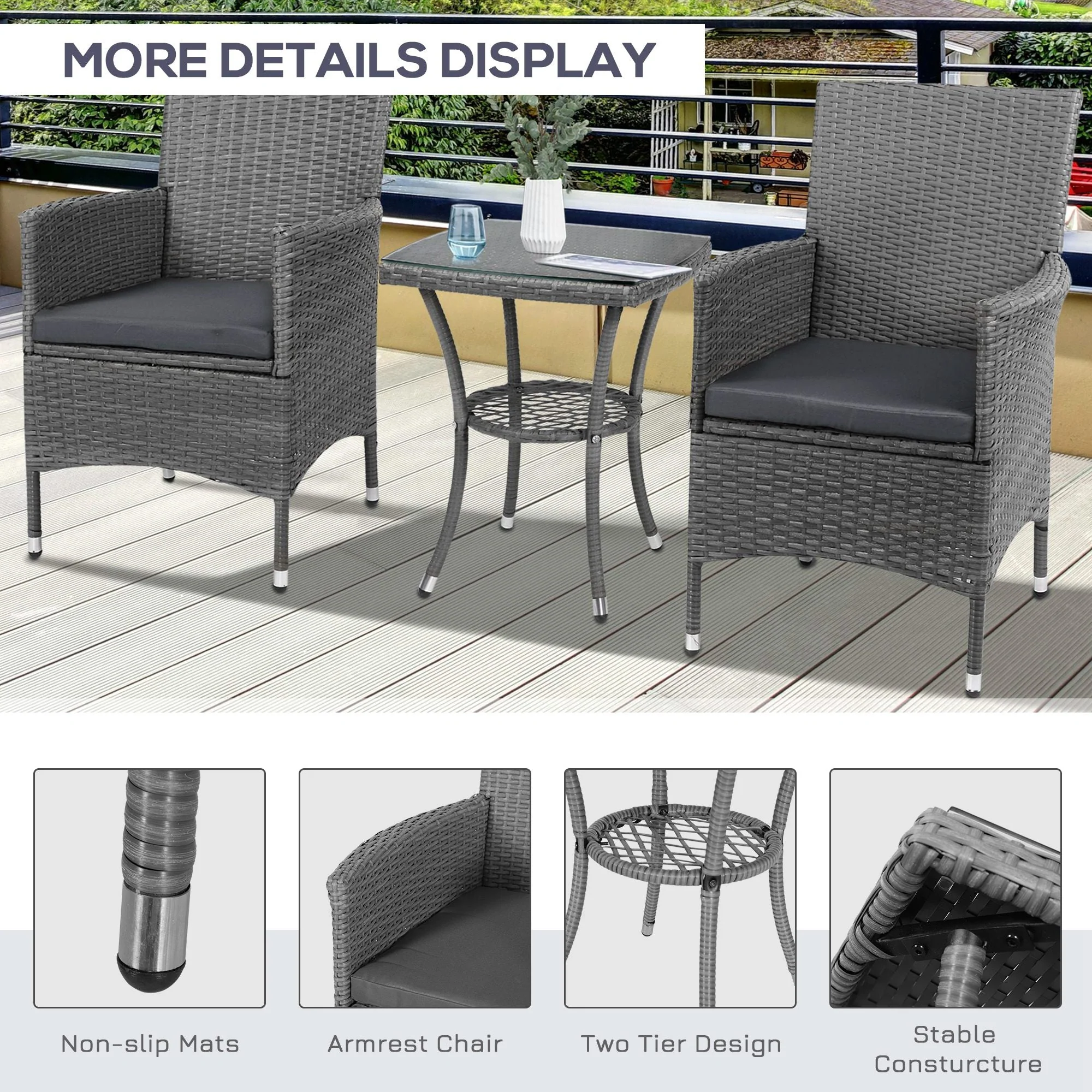 Three-Piece Rattan Chair Set - Image 5